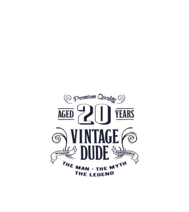 Vintage Dude - 20 model alb pe tricou