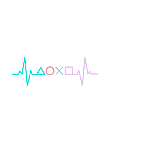 Playstation Symbols EKG model negru pe tricou