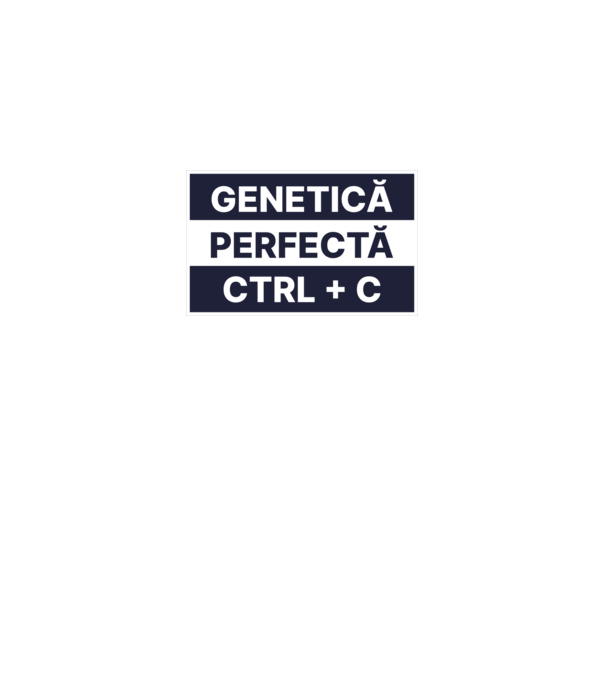 Genetică perfectă CTRL + V model alb pe tricou