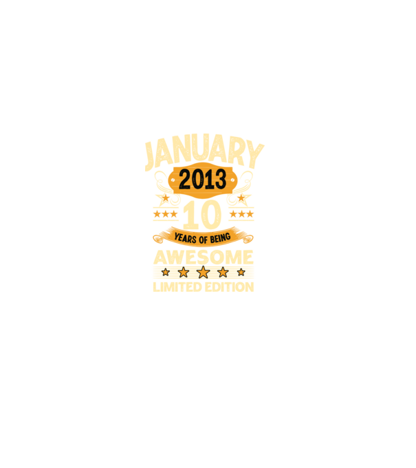 January 2013 10 years of being limited edition model negru pe tricou