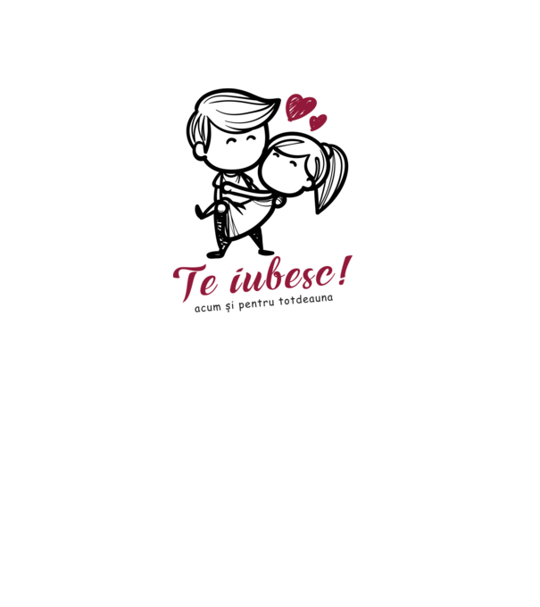 te iubesc! model alb pe tricou