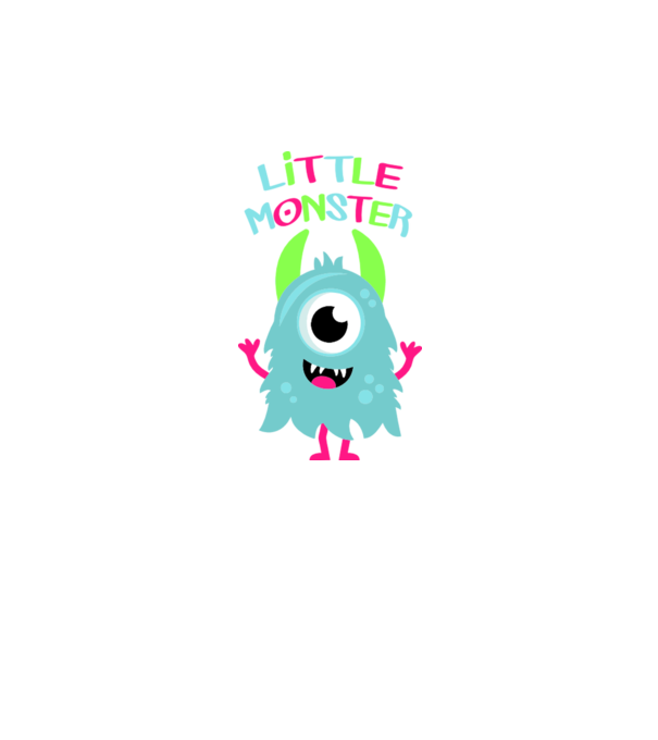 Little monster model alb pe tricou