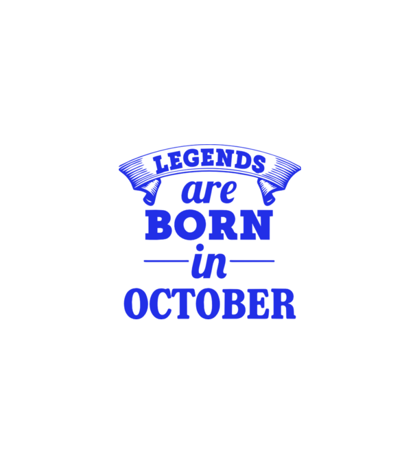 Legends are born in October model alb pe tricou