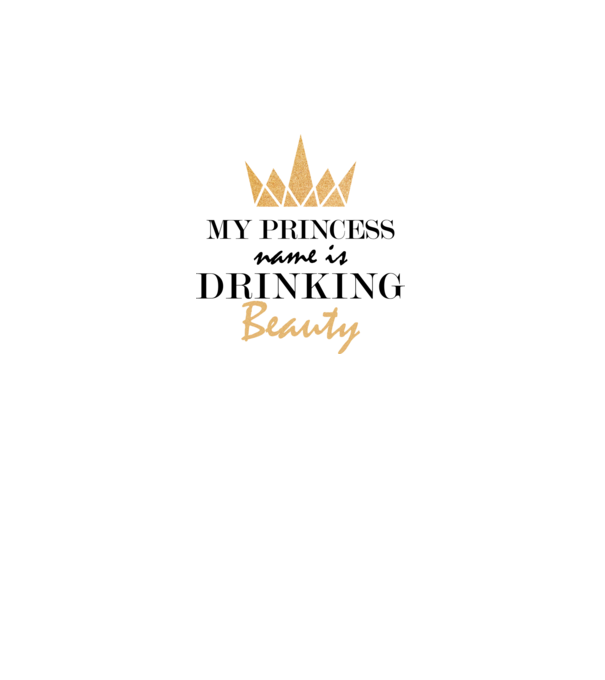 Drinking beauty gold model alb pe tricou