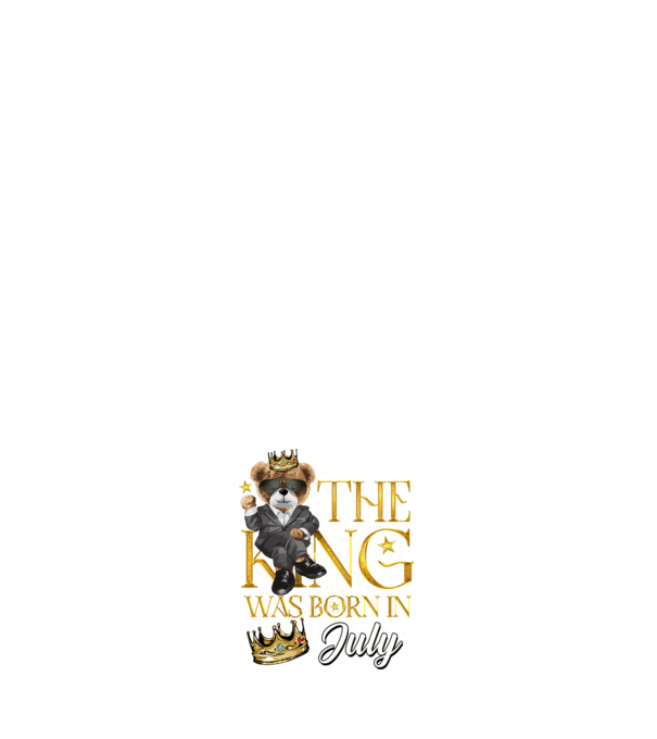 The king was born int JULY model alb pe tricou