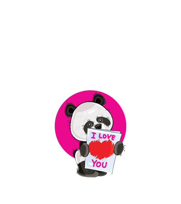 dragoste panda model negru pe tricou