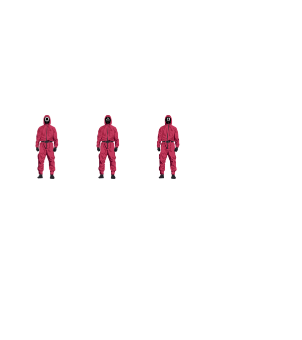 squid game characters model alb pe tricou