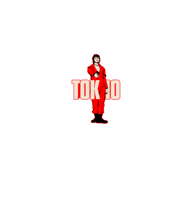 tokyo la casa de papel model albastru jeanși pe tricou
