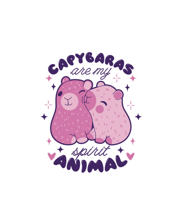 Capybaras are my spirit animal model alb pe tricou