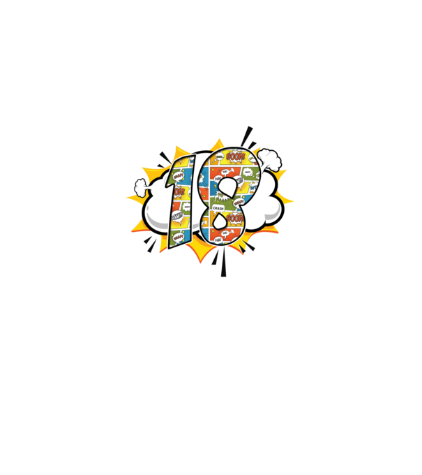 Birthday Comic Number 18 model verde pe tricou