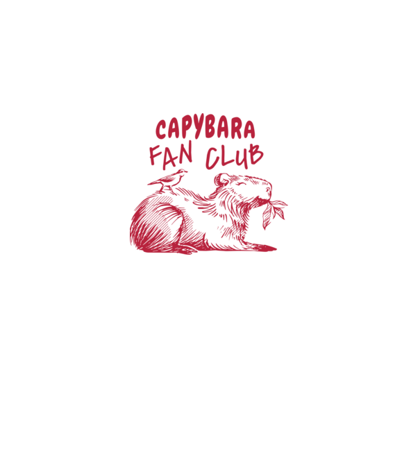 Capybara fan club model alb pe tricou