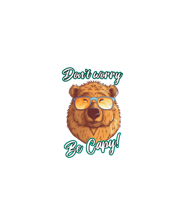 Don't worry be Capy model negru pe tricou