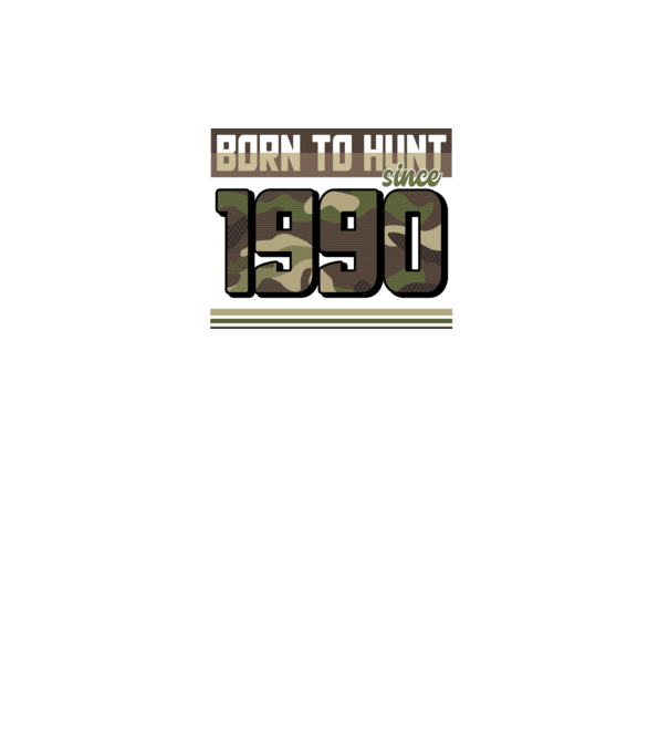 Born to hunt since 1990 model gri închis pe tricou