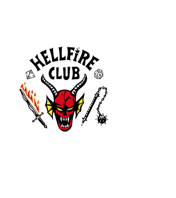 HELLFIRE CLUB model albastru deschis pe tricou