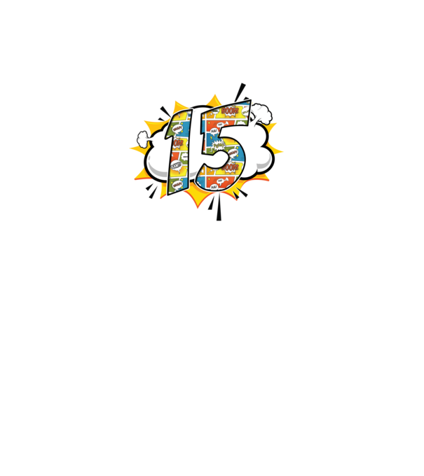 Birthday Comic Number 15 model albastru regal pe tricou