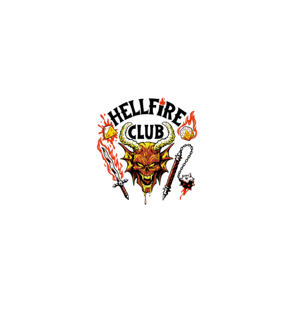 Hellfire ok model alb pe tricou
