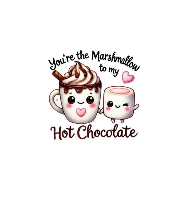 Marshmallow to my Hot Chocolate model alb pe tricou