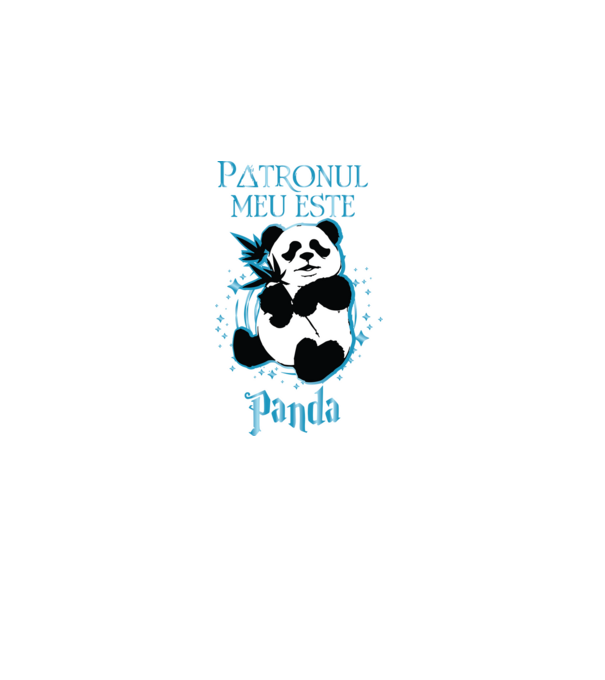 Patronul meu este PANDA model negru pe tricou