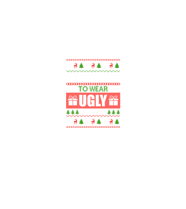 Too Cute for ugly sweater model negru pe tricou