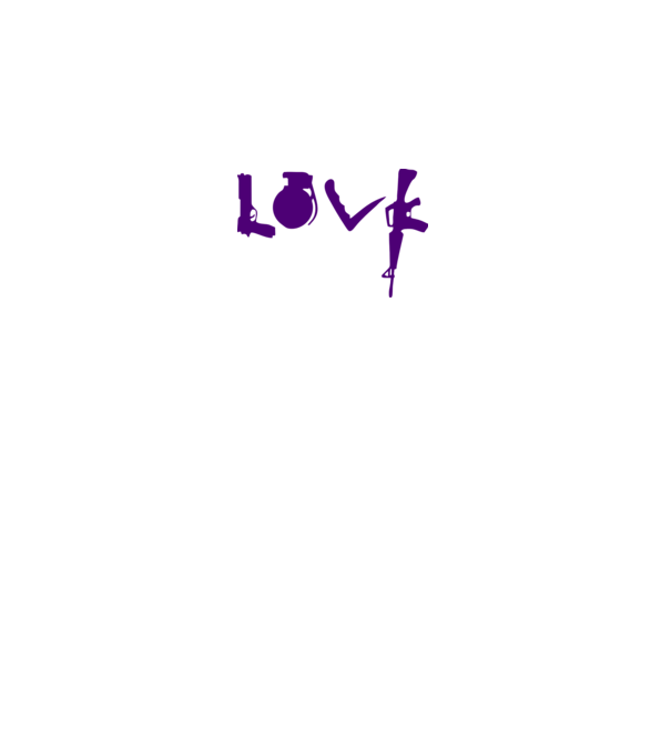 Lovegun model alb pe tricou