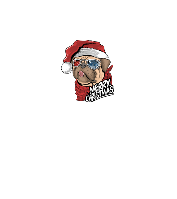 Merry Christmas Mopsz model turcoaz pe tricou