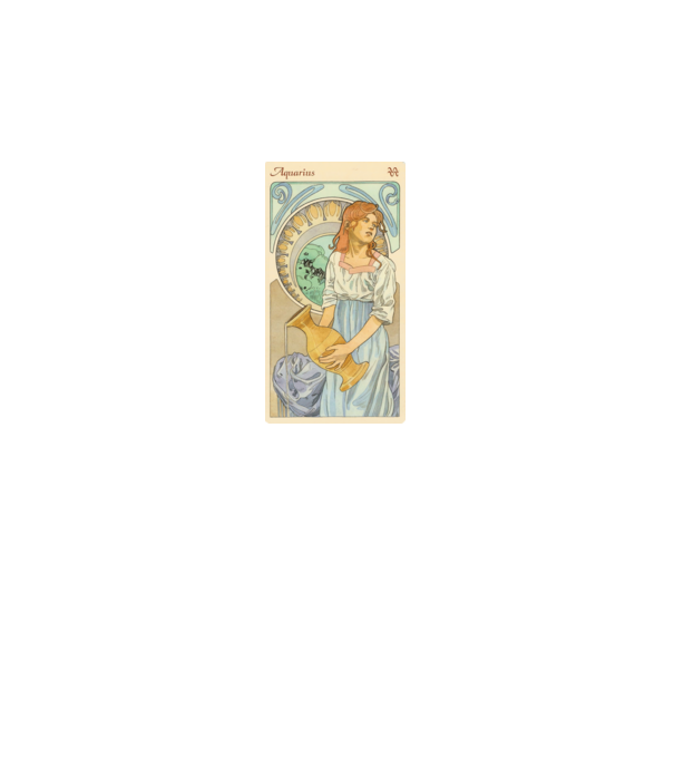Horoscop Tarot VARSATOR model alb pe tricou