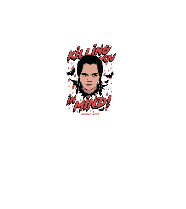 WEDNESDAY Killing You in my mind model alb pe tricou