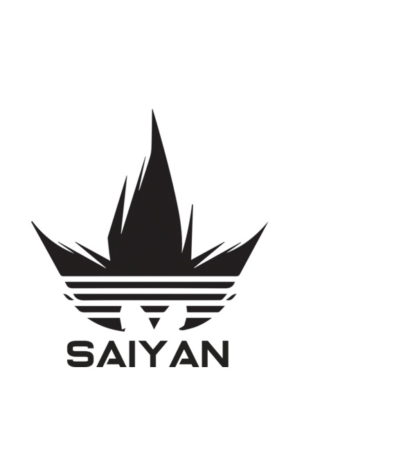 saiyan logo model alb pe tricou