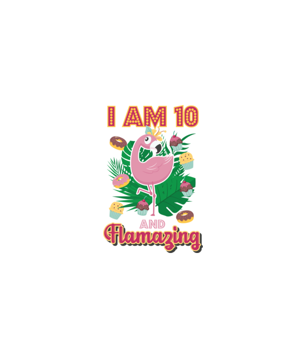 FLAMAZING Birthday 10 Years old model alb pe tricou