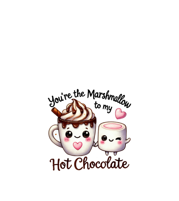 Marshmallow to my Hot Chocolate model alb pe tricou
