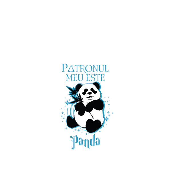 Patronul meu este PANDA model negru pe tricou