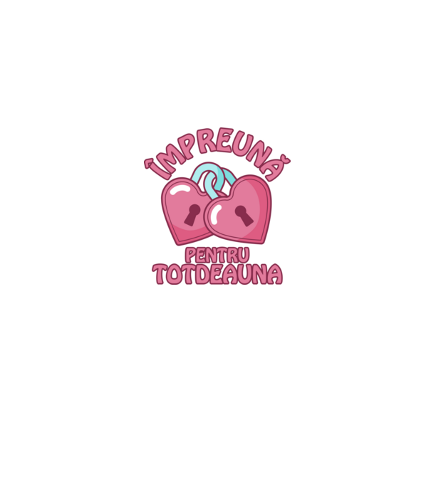 mpreună pentru totdeauna model gri pe tricou
