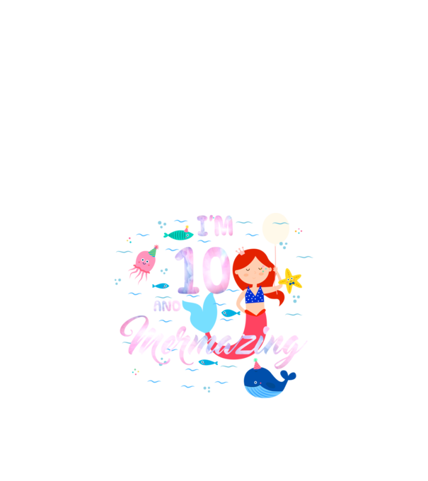 Mermazing Birthday 10 model negru pe tricou