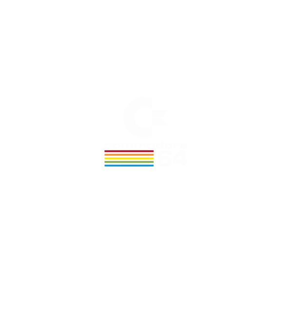 Commodore 64 logo on black model negru pe tricou