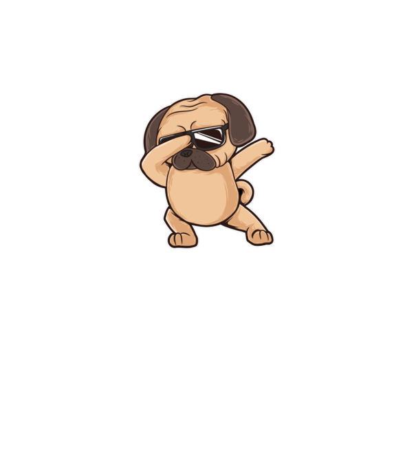 Mops DAB model gri pe tricou