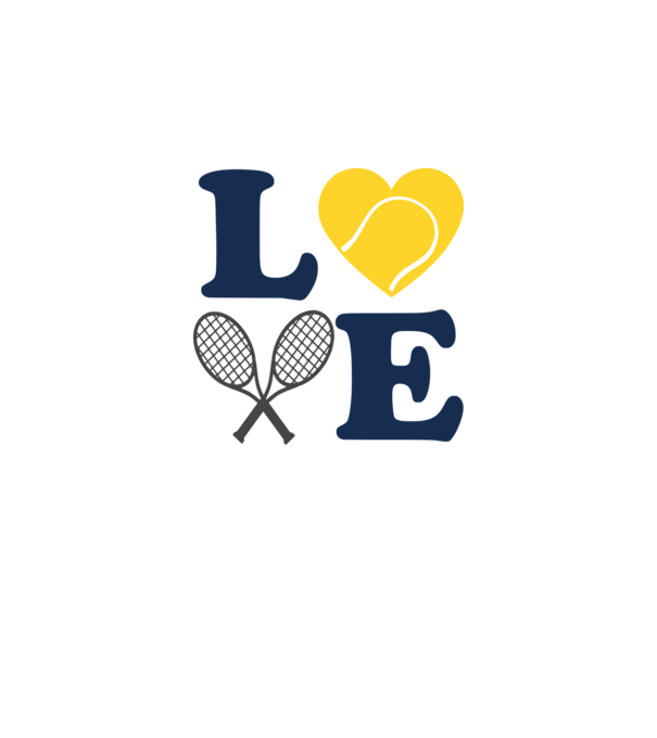 LOVE Tennis model alb pe tricou