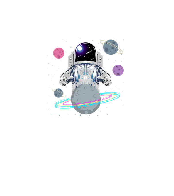 Astronaut planets model turcoaz pe tricou