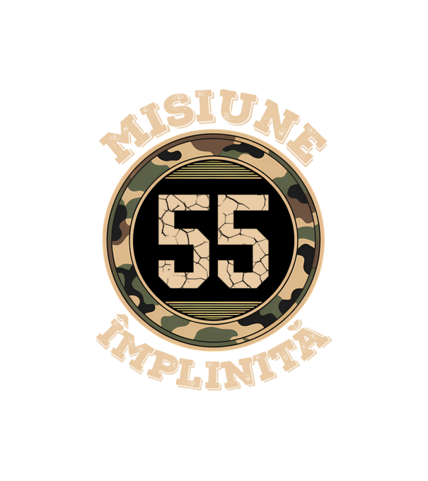 Misiune împlinită 55 model negru pe tricou