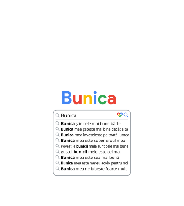 căutare Google Bunica model negru pe tricou