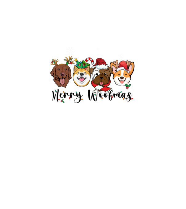 Merry woofmas 2 model alb pe tricou