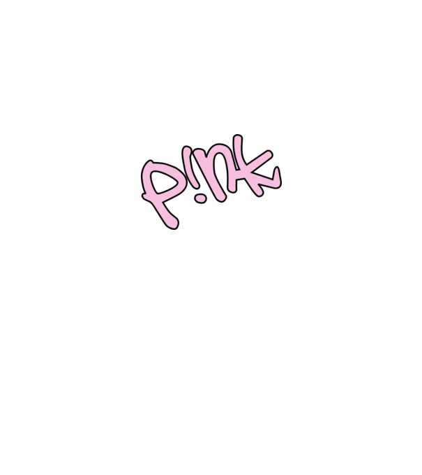 PINK model alb pe tricou