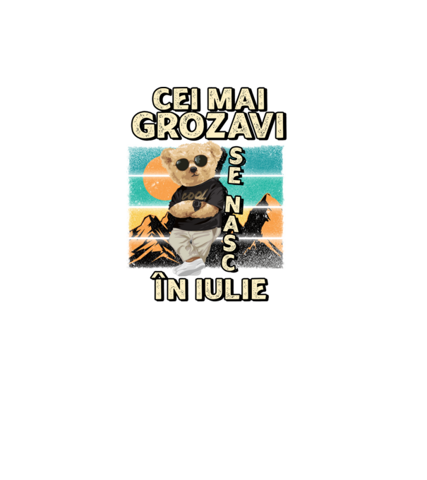 RETRO teddy IULIE model negru pe tricou