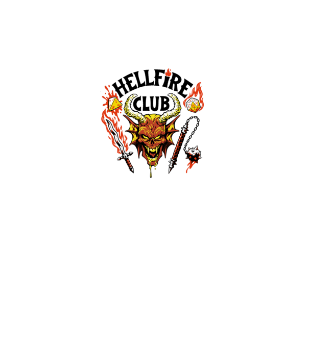 Hellfire ok model alb pe tricou