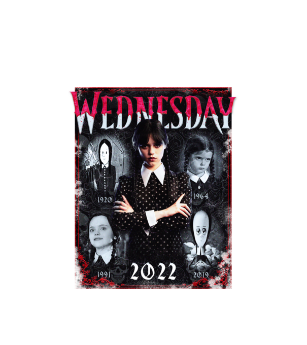 WEDNESDAY multi all time model alb pe tricou