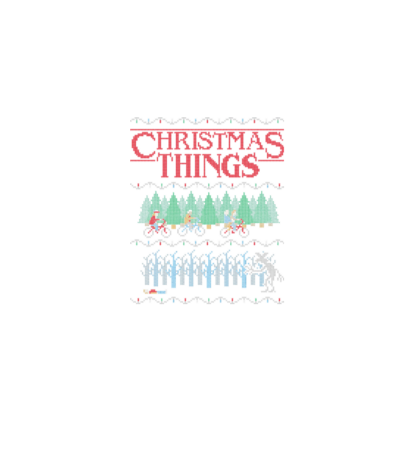 christmas things ugly sweater model negru pe tricou