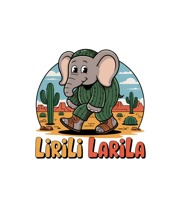 Lirili Larila model alb pe tricou
