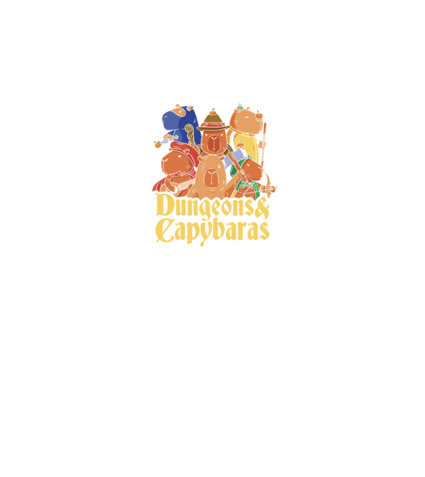 Dungeons and Capybaras model negru pe tricou