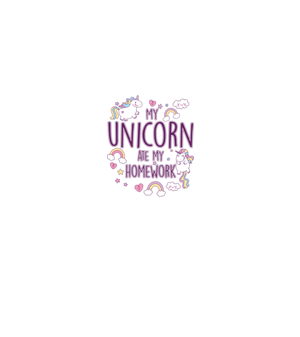 My unicorn ate my homework model roz deschis pe tricou