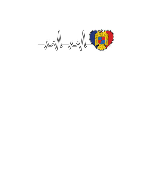 ROMANIA heartbeat model negru pe tricou