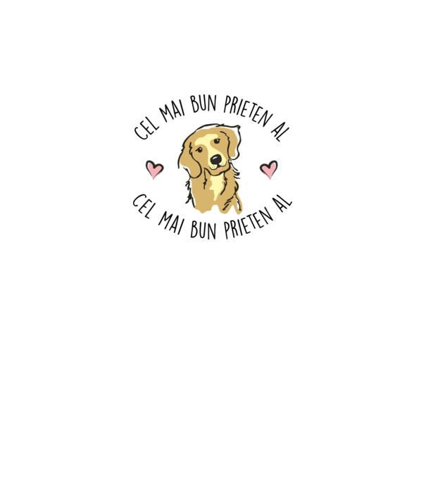 Cel mai bun prieten al meu este un golden retriever model alb pe tricou